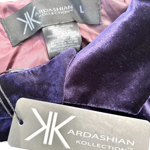 NWT Kardashian Kollection Bolero in eggplant velvet size L - Picture 4 of 5